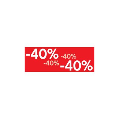 Affiche rouge/impression blanche -40 % 69x24 mm Affiche rouge/impression blanche -40 % 69x24 mm