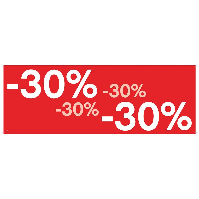 Affiche rouge/impression blanche -30 % 69x24 mm Affiche rouge/impression blanche -30 % 69x24 mm
