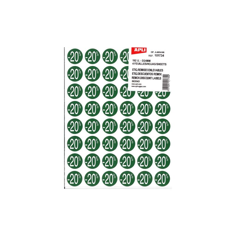 Pastilles remises vertes - 20 % 192 u. Pastilles remises vertes - 20 % 192 u.