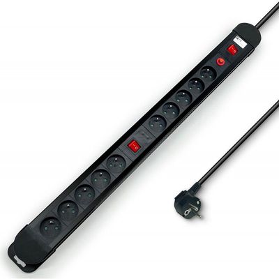 Multiprise Parasurtension 10 prises avec 2 Interrupteur câble 1,50m Multiprise Parasurtension 10 prises avec 2 Interrupteur câble 1,50m