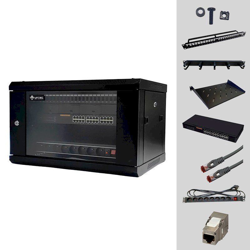 UPTEC - Solution coffret full baie Gigabit 19 6U équipé 24P Cat 6a * 8064317 * UPTEC - Solution coffret full baie Gigabit 19 6U équipé 24P Cat 6a * 8064317 *