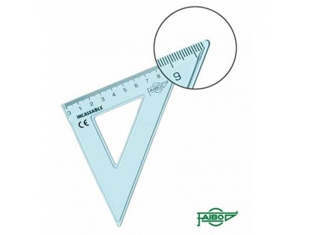 Equerre incassable faibo 45 hypotenuse 16 cm.