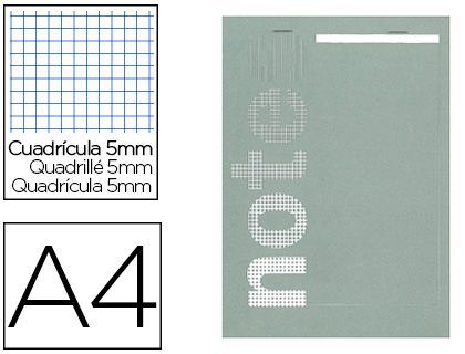 Bloc mémo conquerant sept couverture offset agrafé en tête a4 210x297mm 160pages 60g 5x5mm.