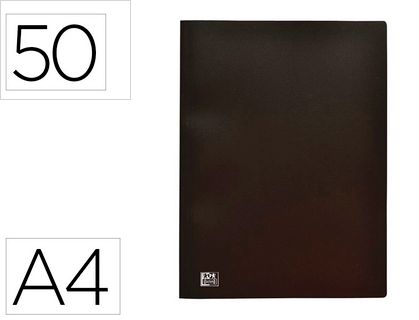Protege-documents oxford standup a4 couverture polypropylene souple 50 pochettes 100 vues coloris noir.