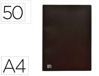 Protege-documents oxford standup a4 couverture polypropylene souple 50 pochettes 100 vues coloris noir.