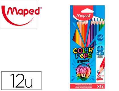Crayon couleur maped color' peps strong ultra resistant carton de 12 un.