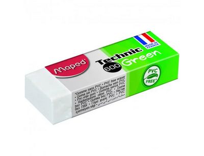 Gomme technic 600 green maped sans pvc coloris blanche.