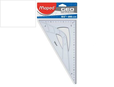 Equerre maped geometrique en plastique recicle 60 hypotenuse 21cm.