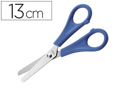 Ciseaux écolier économique bouts ronds lames graduées inox droitiers 13cm.