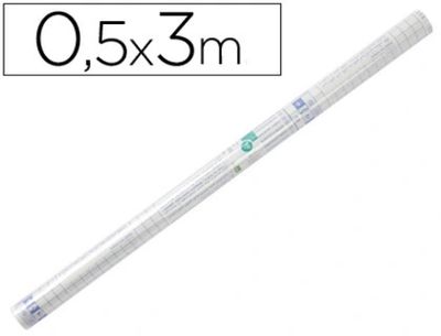 Couvre-livres liderpapel adhésif repositionnable 0.5x3m rouleau plastique 50 microns.