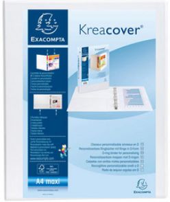 EXACOMPTA Classeur personnalisable Kreacover, A4 Maxi, blanc