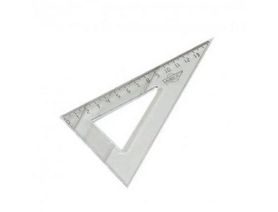 Equerre faibo plastique incolore 60 hypotenuse 16 cm.