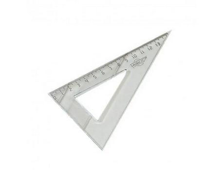 Equerre faibo plastique incolore 60 hypotenuse 16 cm.
