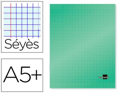 Cahier piqué liderpapel couverture plastique souple a5+ 17x22cm 90g 96 pages séyès coloris vert. Cahier piqué liderpapel couverture plastique souple a5+ 17x22cm 90g 96 pages séyès coloris vert.