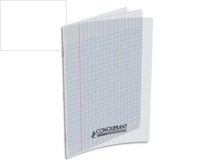 Cahier piqué conquérant classique couverture polypropylène rigide transparente a5+ 17x22cm 48 pages 90g séyès. Cahier piqué conquérant classique couverture polypropylène rigide transparente a5+ 17x22cm 48 pages 90g séyès.