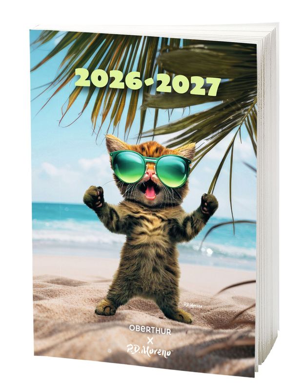 Agenda Chat- 1 jour par page - 12,5 x 17,5 cm - Oberthur