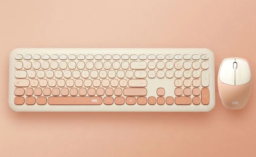 WE POP Pack clavier + souris sans fil: coloris Beige/Crème - Connexion 2.4Ghz - avec pavé numérique - piles incluses WE POP Pack clavier + souris sans fil: coloris Beige/Crème - Connexion 2.4Ghz - avec pavé numérique - piles incluses