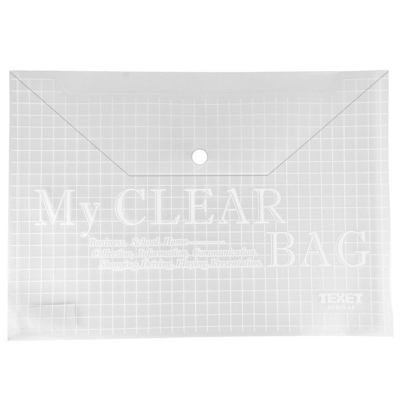 Pochettes à rabat avec fermeture, PVC transparent