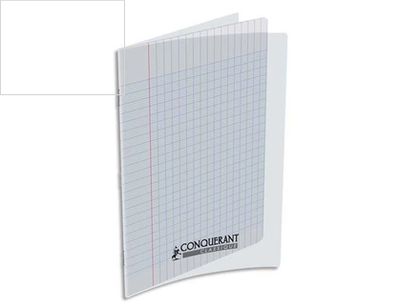 Cahier piqué conquérant classique couverture polypropylène rigide transparente a5+ 17x22cm 48 pages 90g séyès. Cahier piqué conquérant classique couverture polypropylène rigide transparente a5+ 17x22cm 48 pages 90g séyès.