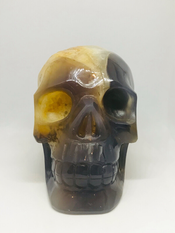 Golden Agate Skull