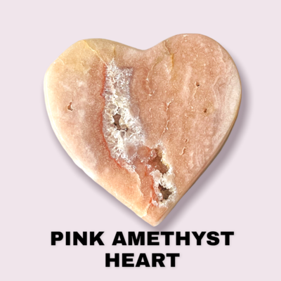 Pink Amethyst Druzy Heart