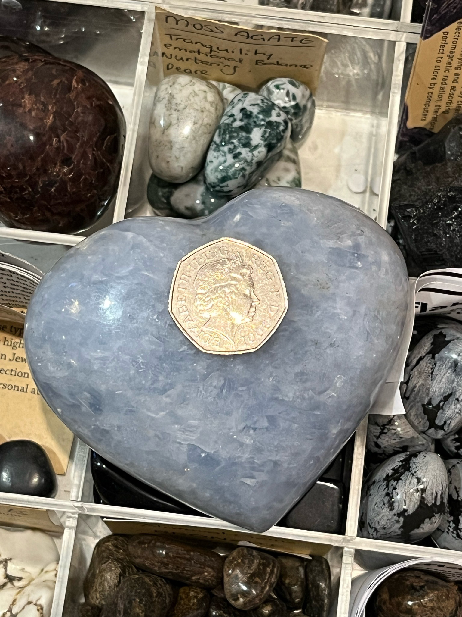 Blue Calcite Heart