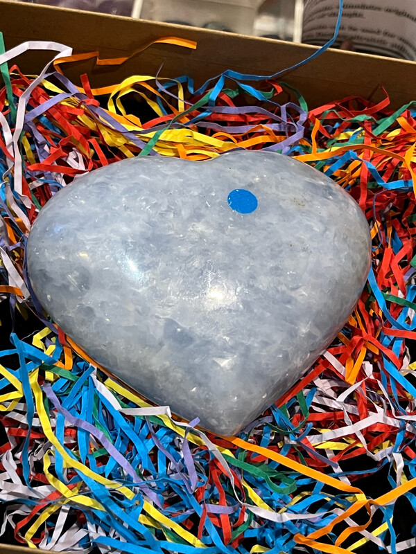 Blue Calcite Heart