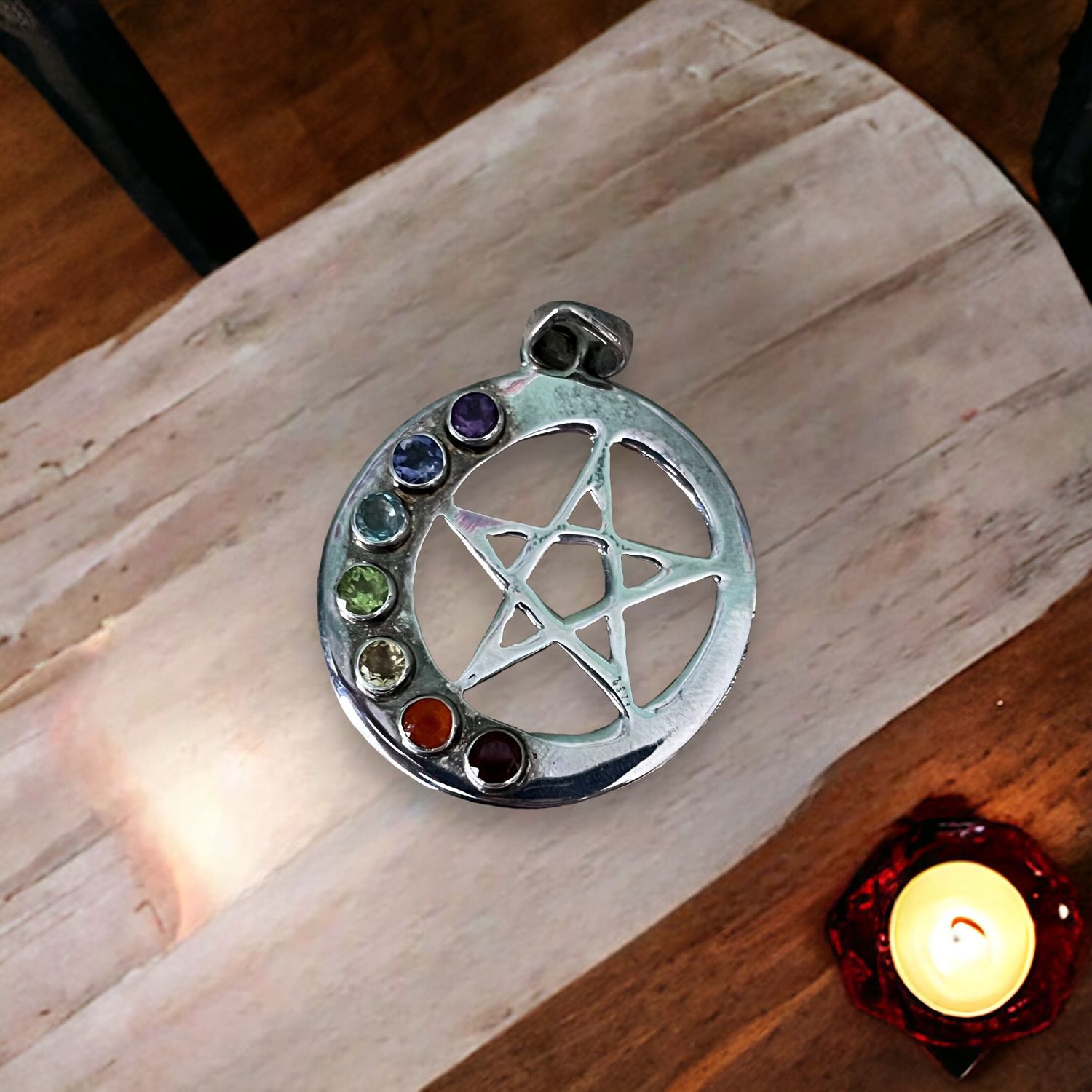 Star Moon Chakra Pendant