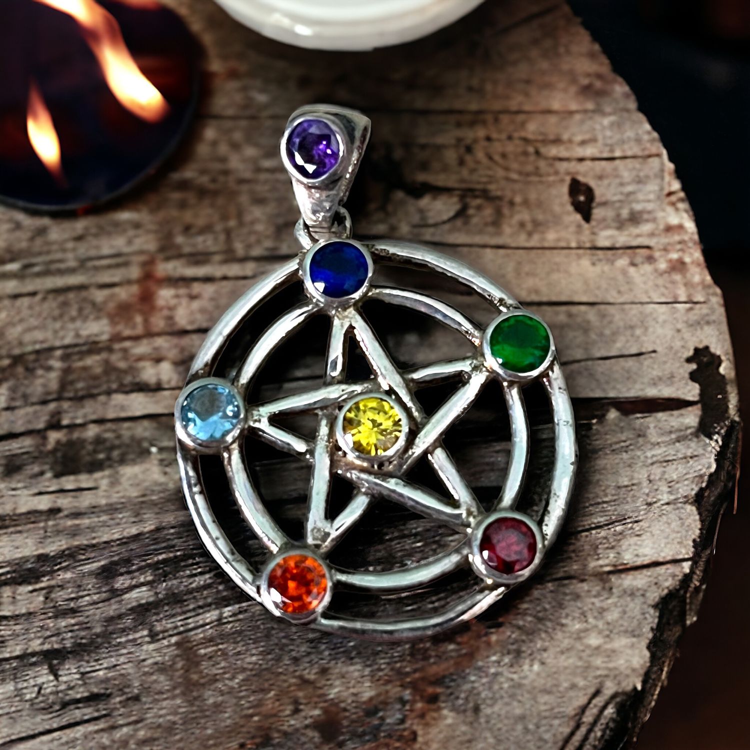 Chakra Pentacle Pendant