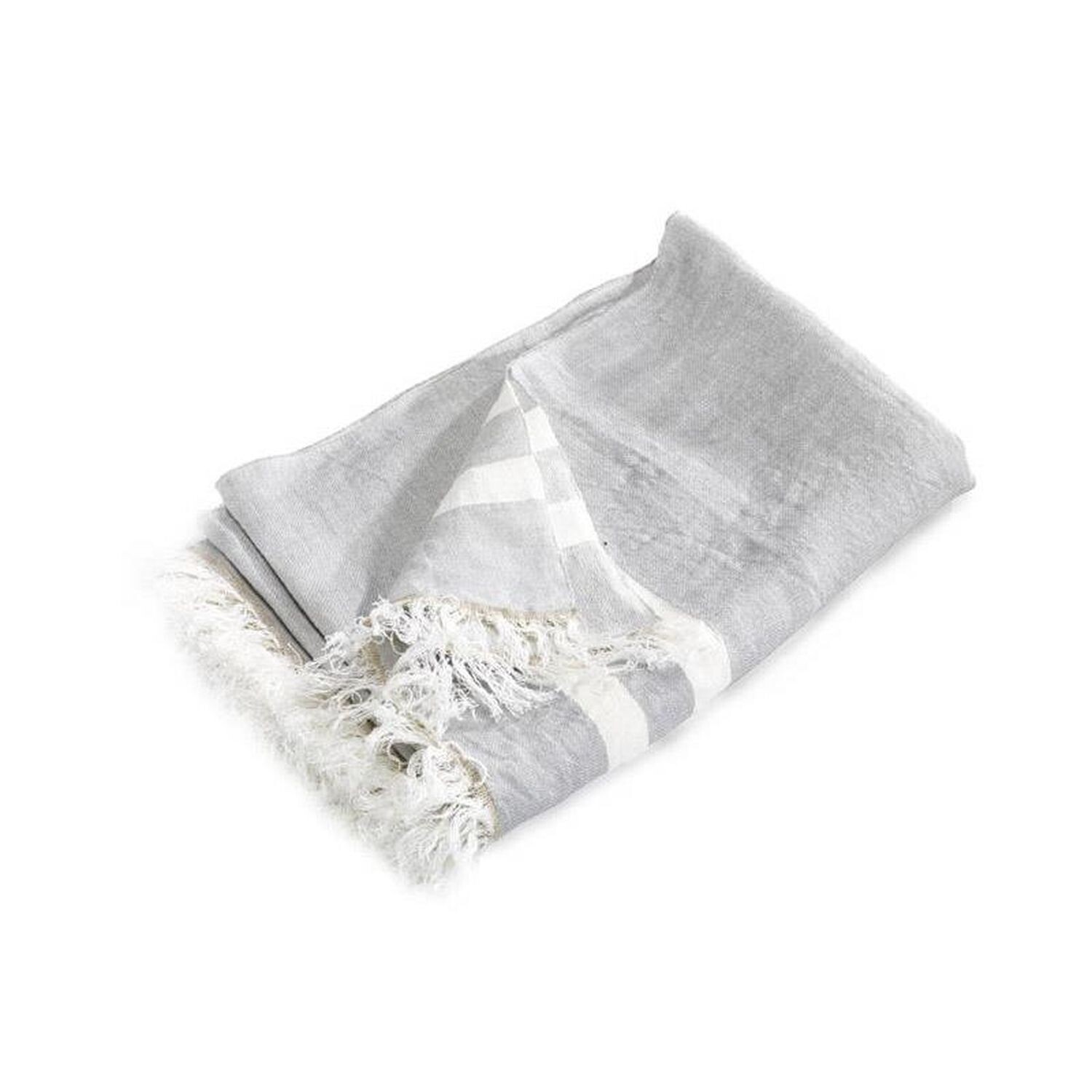 Belgian Towel Grey Stripe 110x180 cm, Libeco