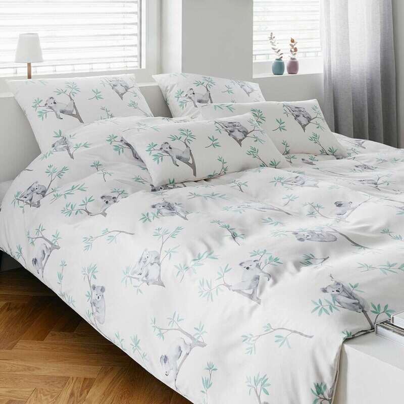 LAZY KOALA Kinderbettwäsche-Garnitur Weiß 100/135 + 40/60 cm, Elegante LAZY KOALA Kinderbettwäsche-Garnitur Weiß 100/135 + 40/60 cm, Elegante