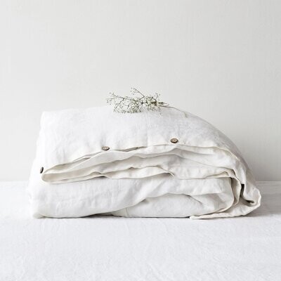 Leinen Bettbezug 200x200 cm Fb. weiß, Linen Tales