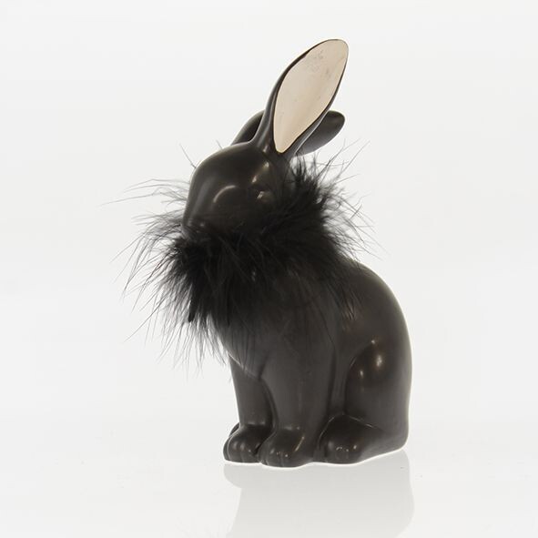 Hase mit Fell, schwarz , Goldbach