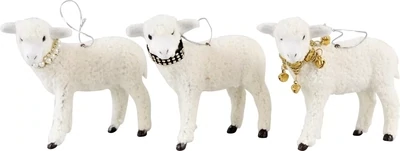 Lamm mit Perlen, Goldkugel oder schwarzem Halsband, Hoff Interieur Lamm mit Perlen, Goldkugel oder schwarzem Halsband, Hoff Interieur