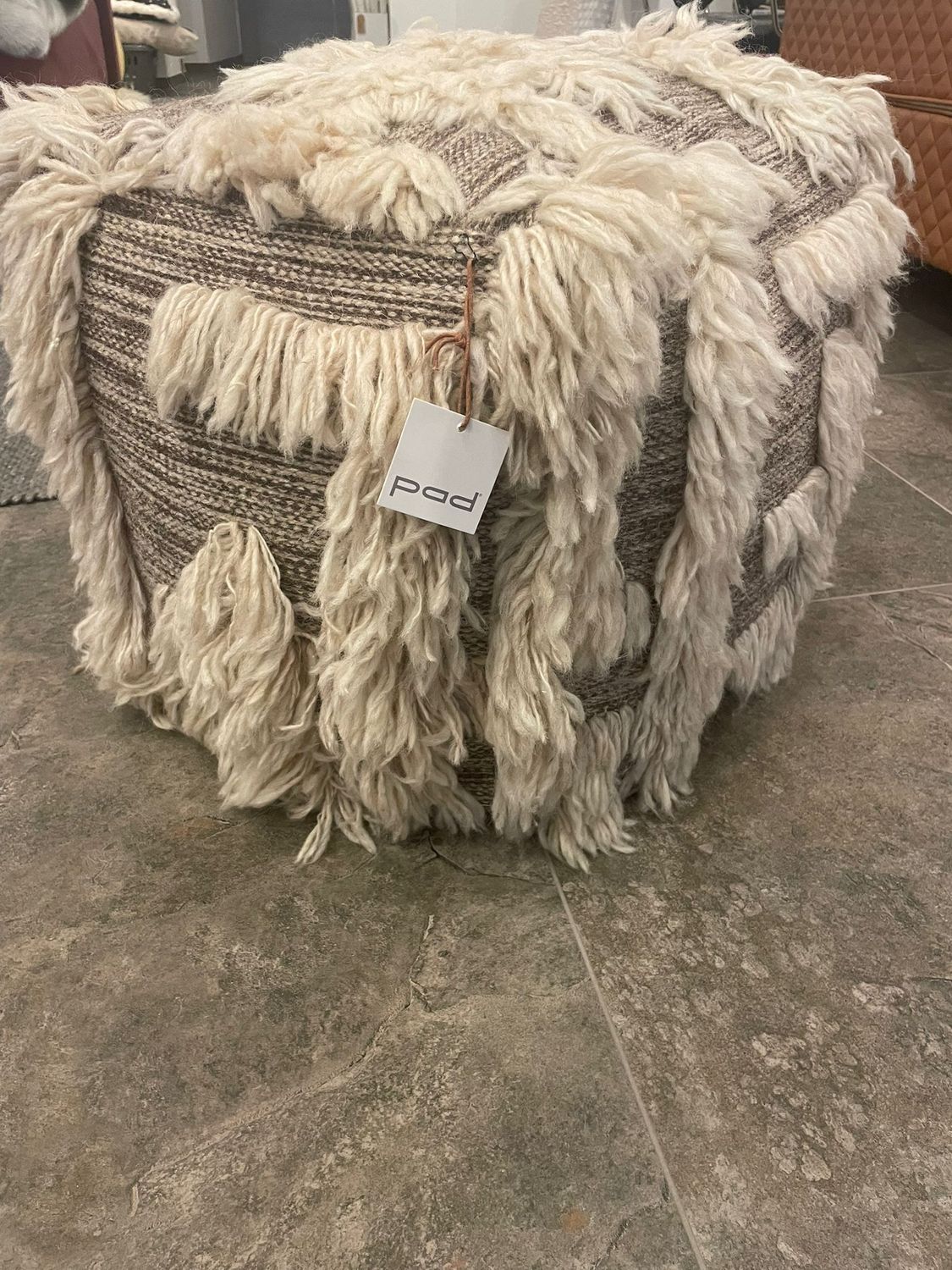 Pouf Boheme fur brown, pad home