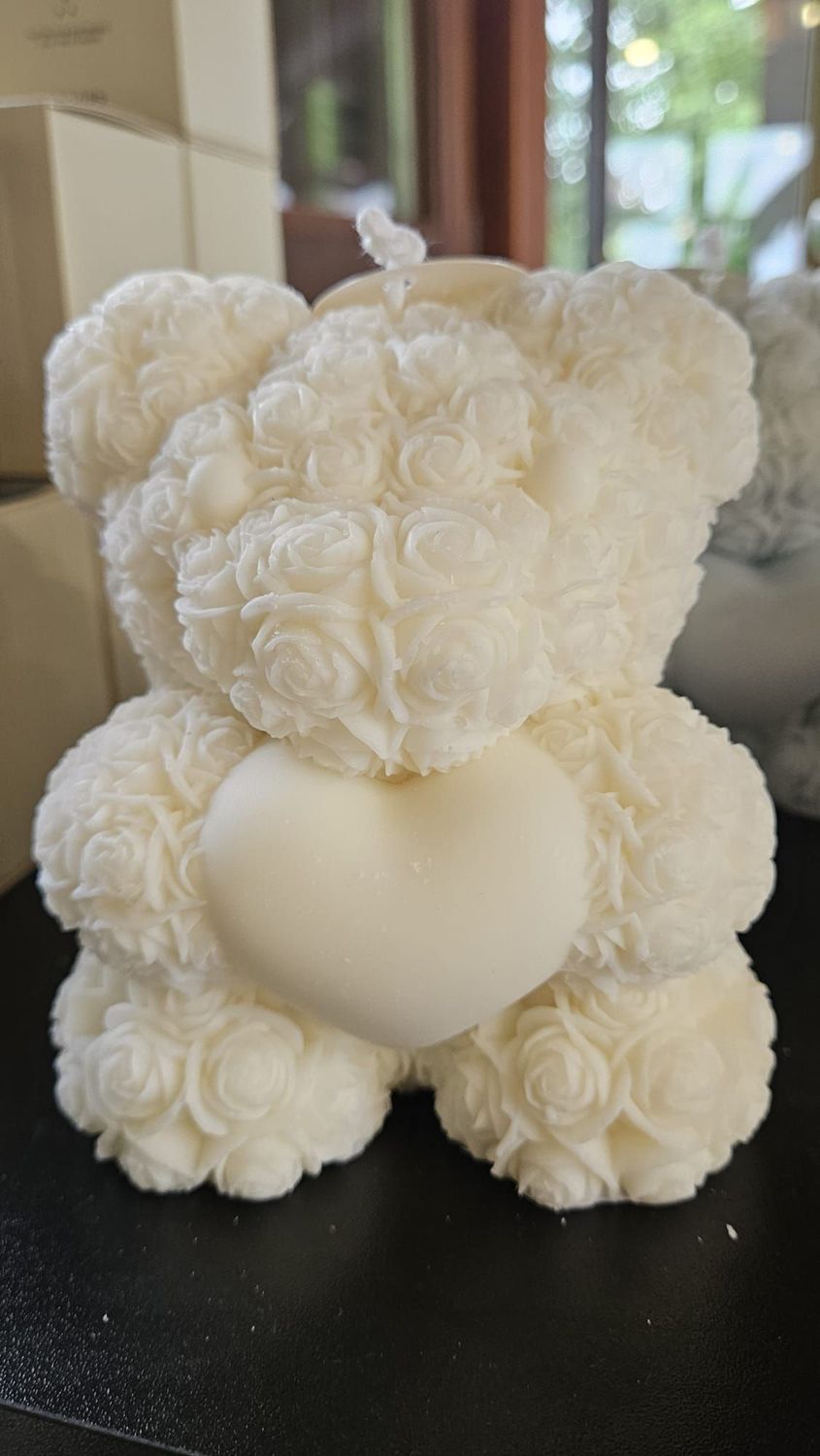 Teddykerze in Creme von Hiroyi Decor