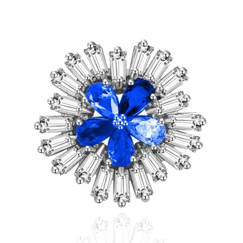 KP NAIL JEWELLERY, “TRIPLE AAA ZIRCON SELECTION”, PLACAGE RHODIUM , Ø 18 MM X 18 MM, BLEU