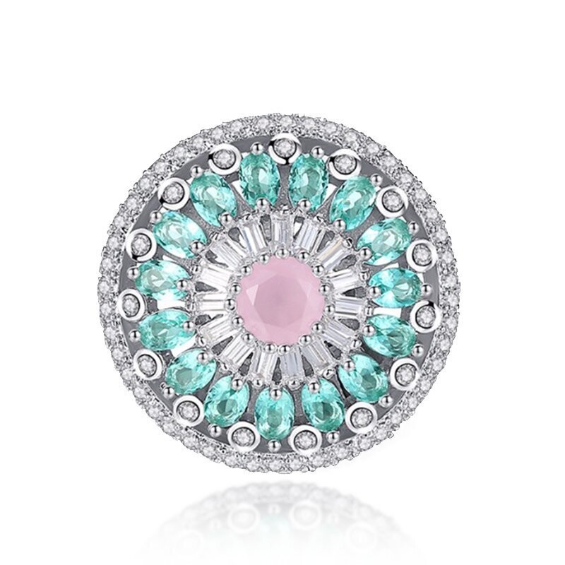 ‎KP NAIL JEWELLERY, « TRIPLE AAA ZIRCON SELECTION », RHODIUM PLATING, Ø 20 MM X 20 MM, MIX COLOR‎