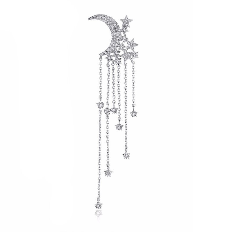 ‎KP NAIL JEWELLERY, « TRIPLE AAA ZIRCON SELECTION », PLACAGE EN OR BLANC, Ø 15 MM X 50 MM, TRANSPARENT‎