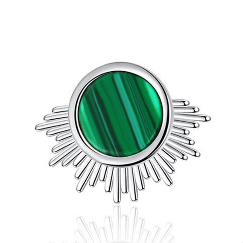 ‎KP NAIL JEWELLERY, « MALACHITE GEMSTONE SELECTION », ARGENT 925, Ø 11 MM X 8 MM VERT 001‎