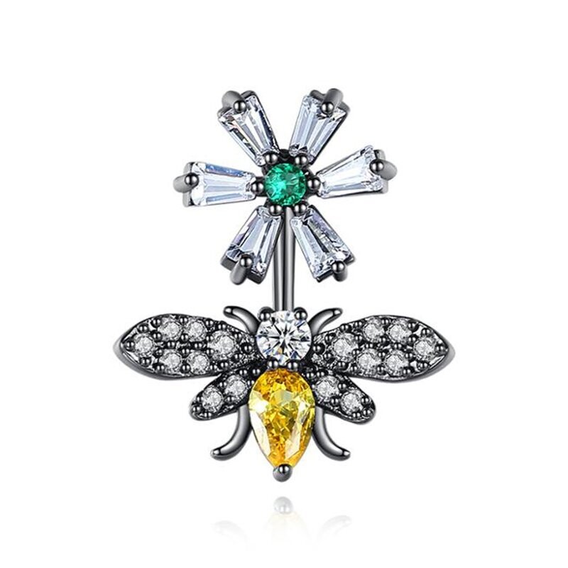 ‎KP NAIL JEWELLERY, « TRIPLE AAA ZIRCON SELECTION », PLACAGE NOIR, Ø 15 MM X 19 MM, MIX COLOR‎