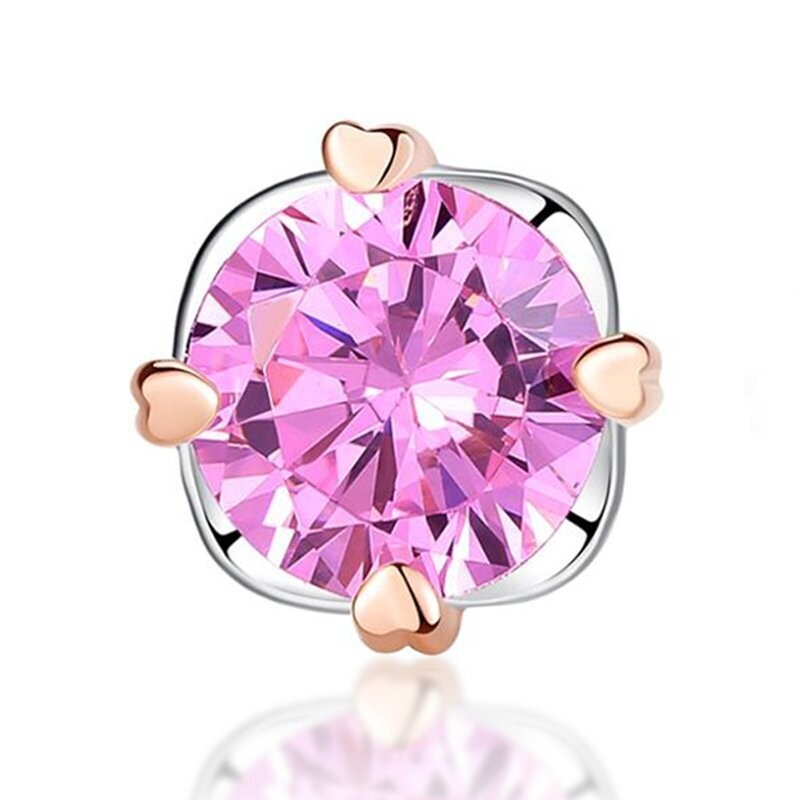 BIJOUX À ONGLES KP, « TRIPLE AAA ZIRCON SELECTION », ARGENT 925, Ø 7,5 MM X 7,5 MM ROSE 001