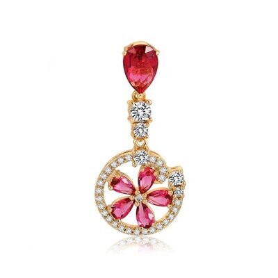KP NAIL JEWELLERY, « TRIPLE AAA ZIRCON SELECTION », CHAMP. PLAQUÉ OR , Ø 16 MM X 34 MM, ROSE