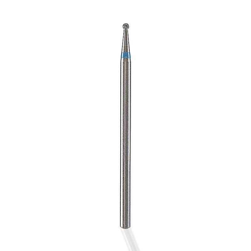 KP CUTICULA TREADMENT. SWISS HIGH PRECISION BALLHEAD Ø 1.5 MM BIT, BLUE, DIAMOND, MEDIUM