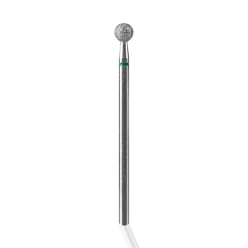 KP CUTICULA TREADMENT. SWISS HIGH PRECISION BALLHEAD Ø 4.2 MM BIT, GREEN, DIAMOND, COARSE