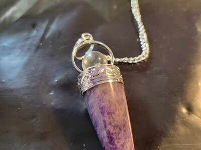 Amethyst Cone Shaped 2 Piece Pendulum Amethyst Cone Shaped 2 Piece Pendulum