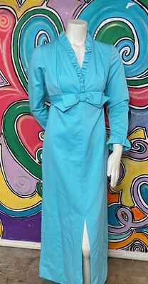 Vintage Blue Ruffle Dress