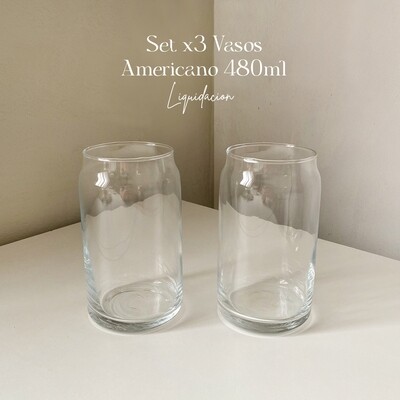Liq. Set x3 Vasos Americano 480ml