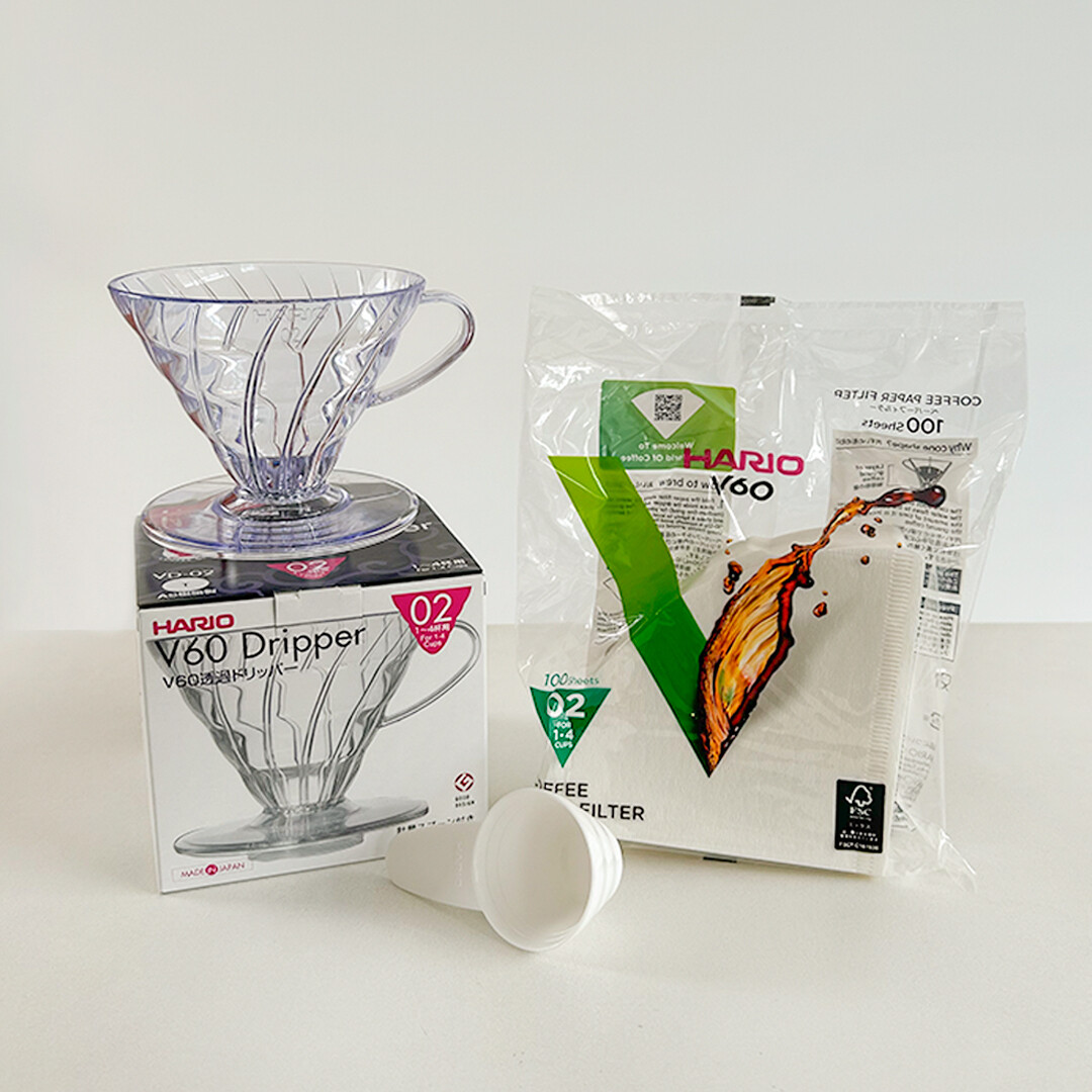 Kit V60 HARIO: Dripper + Pack Filtros x 100