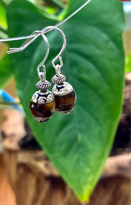 Tiger Eye Nepali Silver Capped Beads